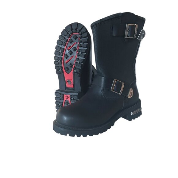 Milwaukee Women's Motorcycle Biker Riding Black Leather Boots Size 6 NWOT - Picture 3 of 9